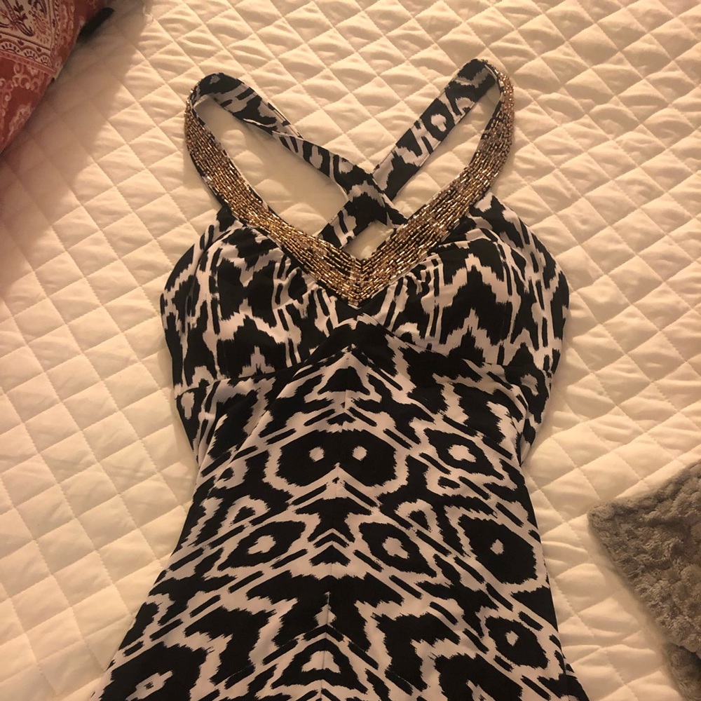 INC Black and white pattern summer dress